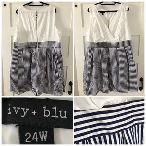 Navy/White Stripe Dress by ModCloth